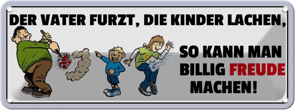 Blechschild 10x27 cm billig Freude machen Dekoration Spruch Zitat