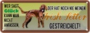 Blechschild 10x27 cm Irish Setter Hund gestreichelt Tier Haustier