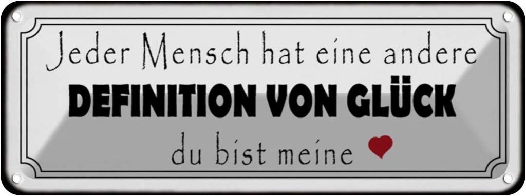 Blechschild 10x27 cm Jeder andere Definition Glück Dekoration Spruch Zitat