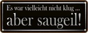 Blechschild 10x27 cm es war vielleicht nicht klug Dekoration Spruch Zitat
