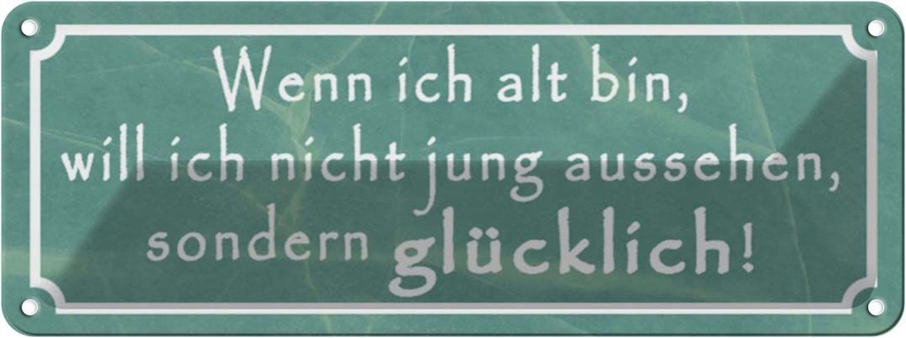 Blechschild 10x27 cm wenn ich alt bin will nicht jung Spruch Zitat