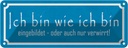 Blechschild 10x27 cm ich bin wie eingebildet Spruch Zitat