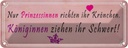 Blechschild 10x27 cm Prinzessinnen richten Krönchen Spruch Zitat