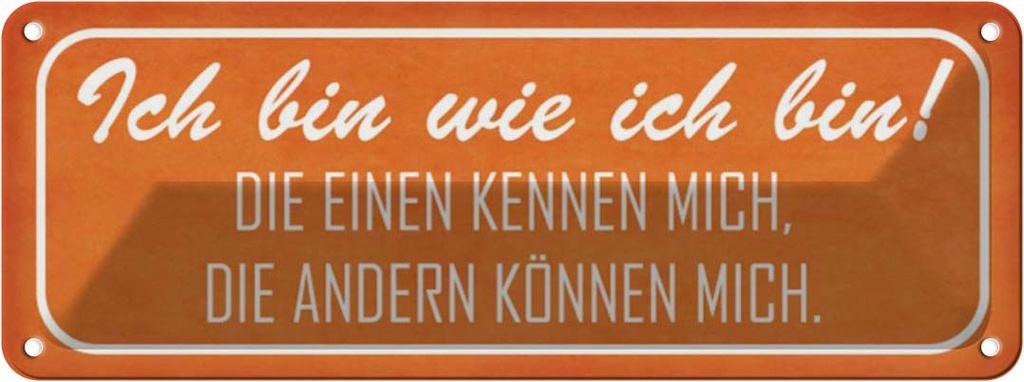 Blechschild 10x27 cm ich bin wie die einen Dekoration Spruch Zitat