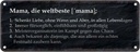 Blechschild 10x27 cm Mama die weltbeste schenkt Liebe Spruch Zitat
