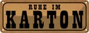 Blechschild 10x27 cm Ruhe im Karton Dekoration Spruch Zitat