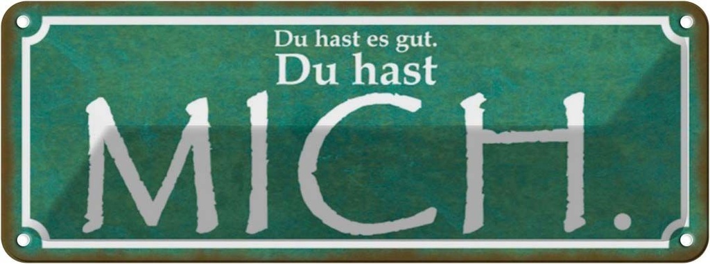 Blechschild 10x27 cm du hast es gut mich Dekoration Spruch Zitat