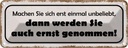 Blechschild 10x27 cm machen Sie sich erst unbeliebt Dekoration Spruch Zitat