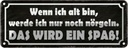 Blechschild 10x27 cm wenn ich alt bin werde nörgeln Dekoration Spruch Zitat