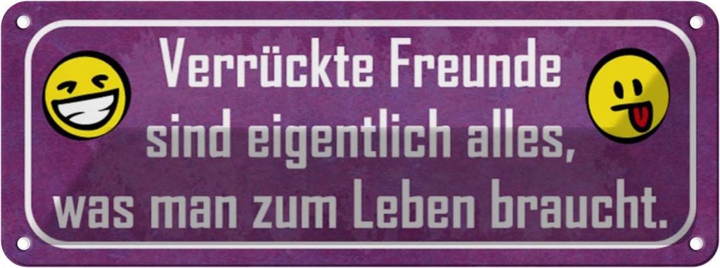 Blechschild 10x27 cm verrückte Freunde sind alles was Spruch Zitat