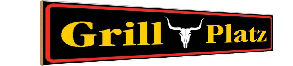 Holzschild 10x46 cm Grill Platz Grillen Essen Trinken