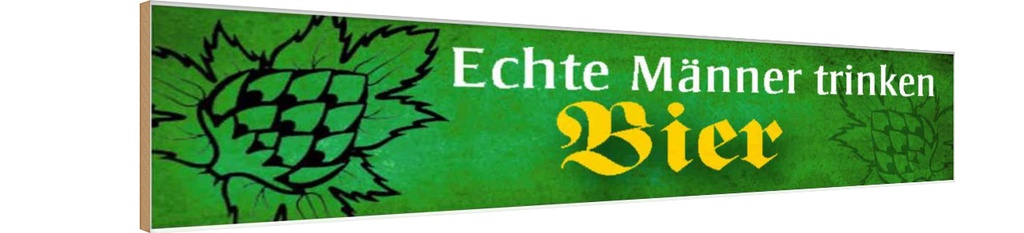 Holzschild 10x46 cm Echte Männer trinken Bier Frauen
