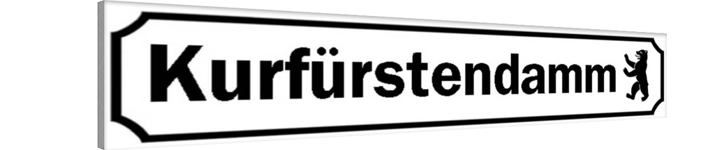 Holzschild 10x46 cm Kurfürstendamm Berlin Straße Stadt