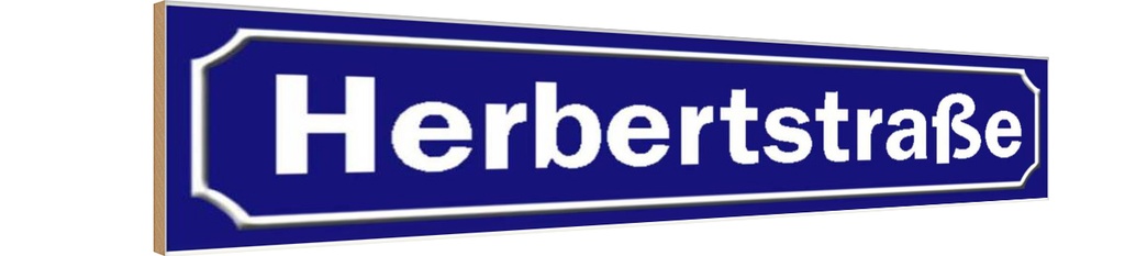 Holzschild 10x46 cm Herbertstraße Hamburg Straße Stadt