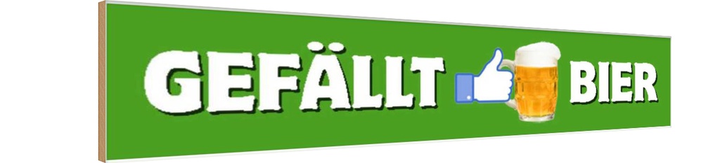 Holzschild 10x46 cm gefällt Bier Spruch Zitat