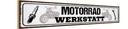 Holzschild 10x46 cm Motorrad Werkstatt Werkzeug Auto Garage