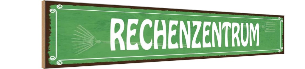 Holzschild 10x46 cm Rechenzentrum Gärtner Garten