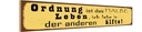 Holzschild 10x46 cm Ordnung ist das halbe Leben Dekoration