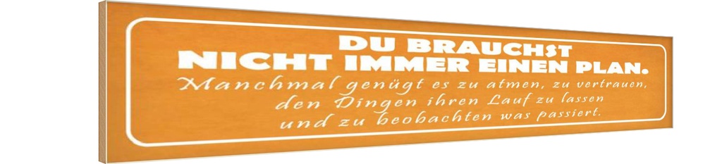 Holzschild 10x46 cm du brauchst nicht immer Plan Spruch Zitat