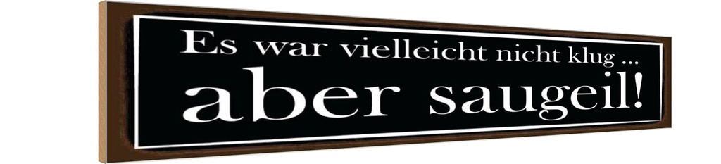 Holzschild 10x46 cm es war vielleicht nicht klug Dekoration