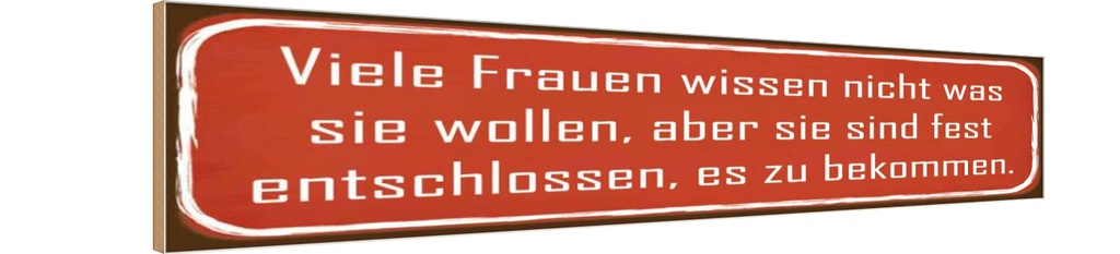 Holzschild 10x46 cm Frauen wissen nicht was wollen Männer