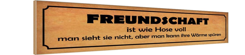 Holzschild 10x46 cm Freundschaft ist wie Hose voll Familie Freunde