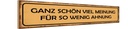 Holzschild 10x46 cm ganz schön viel Meinung für so Dekoration
