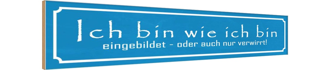 Holzschild 10x46 cm ich bin wie eingebildet Spruch Zitat