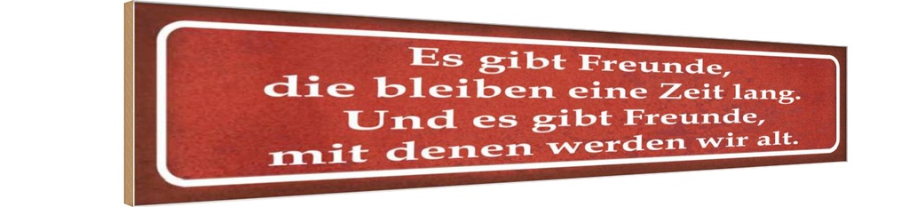 Holzschild 10x46 cm es gibt Freunde mit denen alt Spruch Zitat