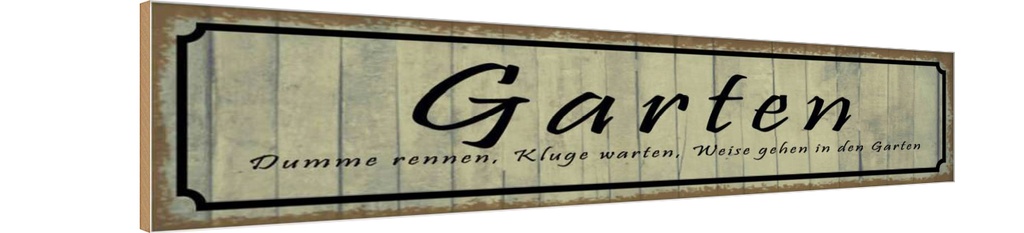Holzschild 10x46 cm Garten dumme rennen kluge warten Spruch Zitat