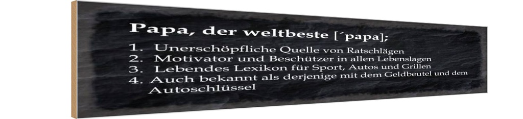Holzschild 10x46 cm Papa der weltbeste Beschützer Spruch Zitat