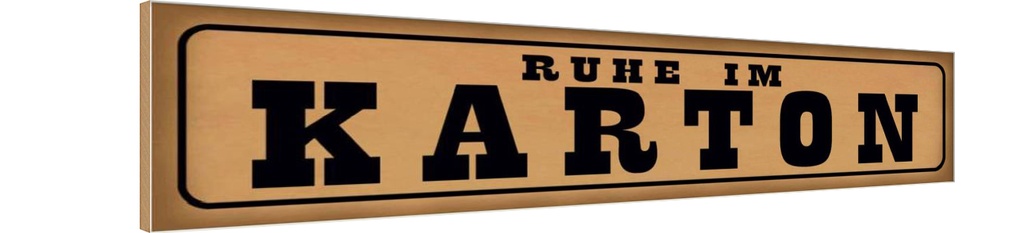 Holzschild 10x46 cm Ruhe im Karton Dekoration
