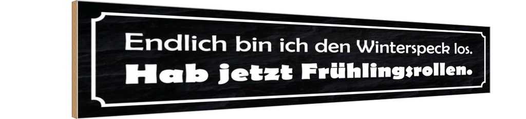 Holzschild 10x46 cm endlich bin den Winterspeck los Spruch Zitat