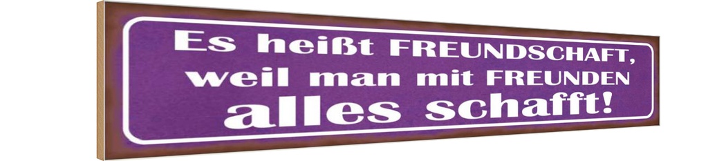 Holzschild 10x46 cm es heißt Freundschaft weil man Spruch Zitat