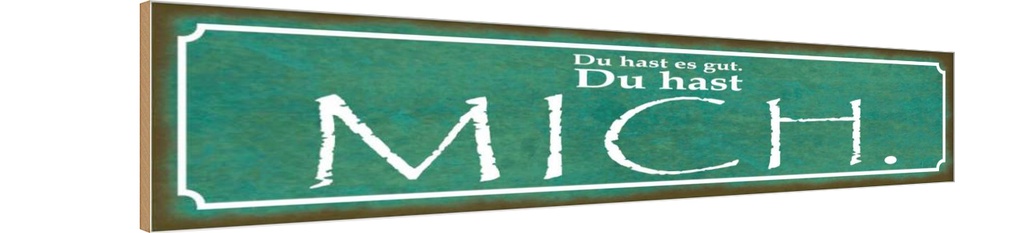 Holzschild 10x46 cm du hast es gut mich Dekoration