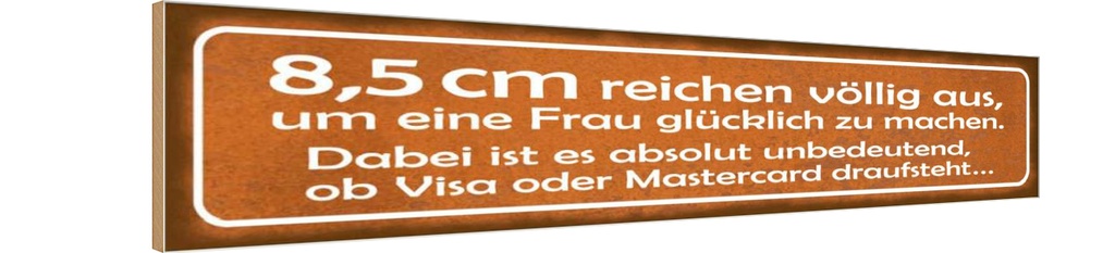 Holzschild 10x46 cm 8,5cm reichen aus Frau glücklich Spruch Zitat