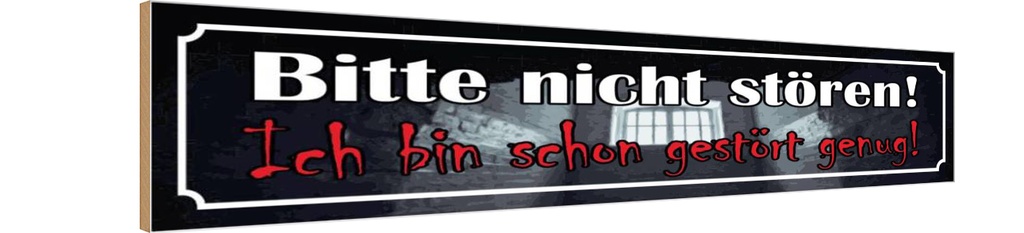 Holzschild 10x46 cm nicht stören bin schon gestört Spruch Zitat