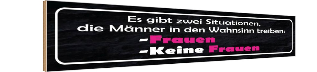 Holzschild 10x46 cm Männer Wahnsinn Frauen keine Spruch Zitat