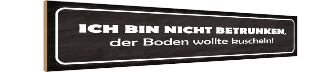 Holzschild 10x46 cm bin nicht betrunken Boden wollte Spruch Zitat