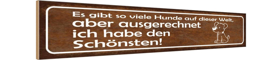 Holzschild 10x46 cm es gibt so viele Hunde auf Welt Spruch Zitat