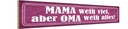Holzschild 10x46 cm Mama weiß viel Oma alles Spruch Zitat