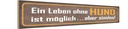 Holzschild 10x46 cm Leben ohne Hund ist sinnlos Spruch Zitat