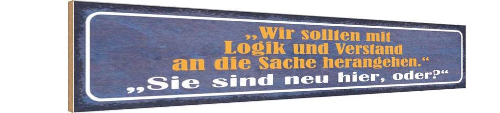 Holzschild 10x46 cm Sie sind neu hier oder Dekoration
