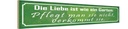 Holzschild 10x46 cm Liebe wie ein Garten pflegt man Spruch Zitat