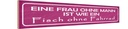 Holzschild 10x46 cm Frau Mann fisch ohne Fahrrad Männer Frauen
