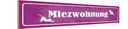 Holzschild 10x46 cm Katze Miezwohnung Tier Haustier
