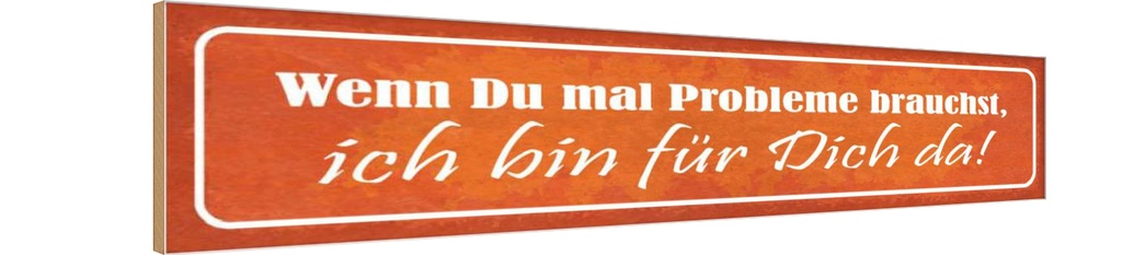 Holzschild 10x46 cm wenn du Probleme brauchst bin da Spruch Zitat