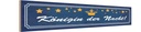 Holzschild 10x46 cm Königin der Nacht Sterne Krone Dekoration