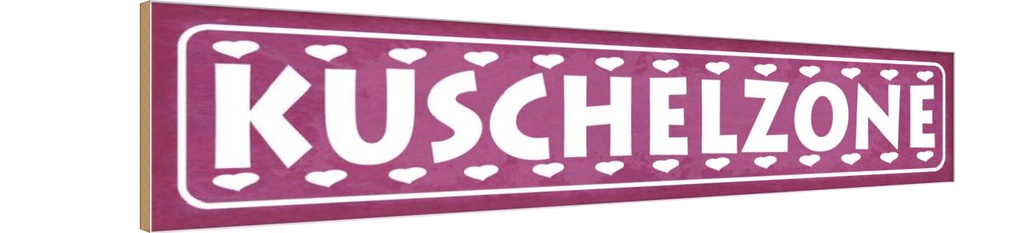 Holzschild 10x46 cm Kuschelzone Herzen Dekoration