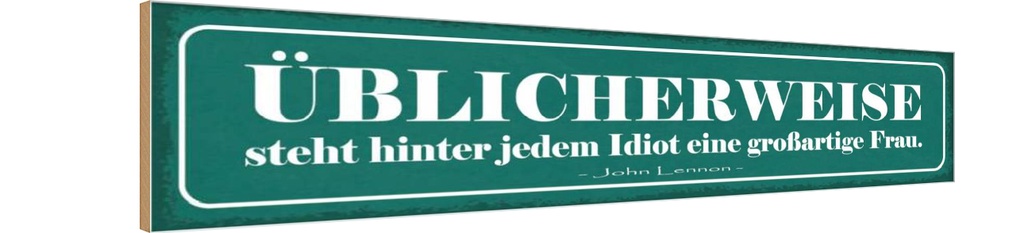 Holzschild 10x46 cm hinter Idiot großartige Frau Männer Frauen